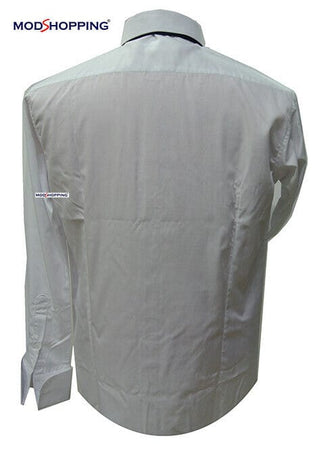 High Collar Pin White Shirt - Modshopping Clothing