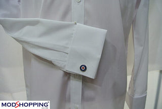 High Collar Pin White Shirt - Modshopping Clothing
