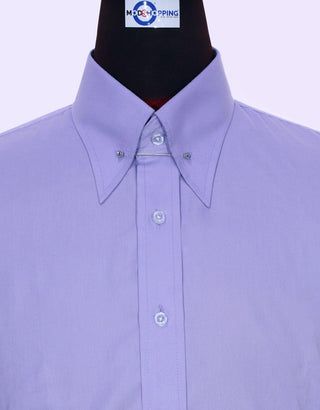 Lavender Pin Collar Shirt - Modshopping Clothing
