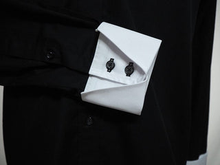 Tab Collar Shirt |  Black Wedding Shirt - Modshopping Clothing