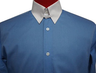 Tab Collar Shirt | Sky Blue Shirt - Modshopping Clothing