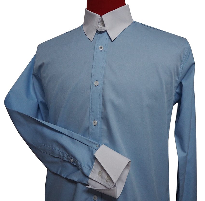 Tab Collar Shirt | Mod Style Light Sky Blue Shirt Men's – Modshopping ...