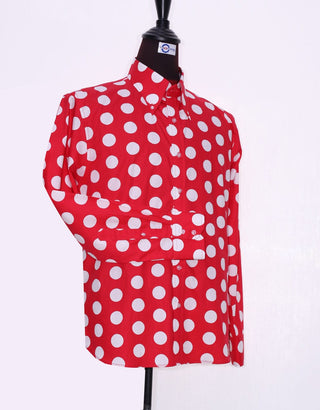 Mod Shirt | Large Red Polka Dot Shirt For Men - Modshopping Clothing