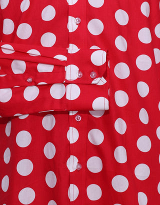 Mod Shirt | Large Red Polka Dot Shirt For Men - Modshopping Clothing