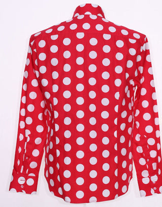 Mod Shirt | Large Red Polka Dot Shirt For Men - Modshopping Clothing