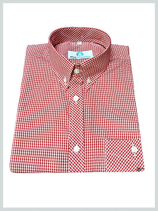 Gingham Shirt| Red Retro Mens Gingham Shirt uk - Modshopping Clothing