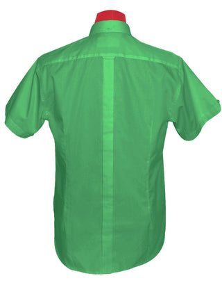 Short Sleeve Shirt | 60S Mod Style Green Color Shirt For Man - Modshopping Clothing