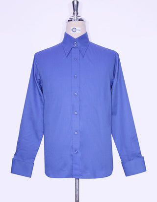 Tab Collar Shirt | 60s Style Sky Blue Tab Collar Shirt - Modshopping Clothing