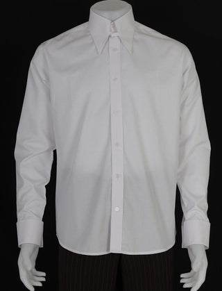 White Tab Collar Shirt - Modshopping Clothing