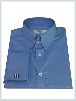 Vintage Style Sky Blue Tab Collar Shirt - Modshopping Clothing