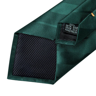 Green Stripe Necktie Pocket Square And Cufflinks Set - Modshopping Clothing