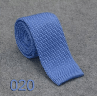 knitted tie| sky color skinny neckties for men - Modshopping Clothing