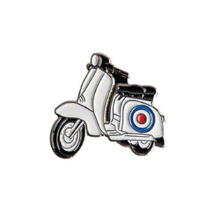 Mod White Vespa Pin Badge For Mens 60s Mod Style - Modshopping Clothing