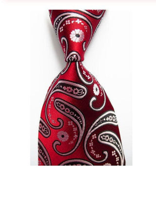 paisley tie| 100% silk retro mod style red paisley tie for men - Modshopping Clothing