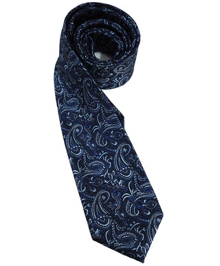paisley tie| 60s mod style navy blue tie - Modshopping Clothing