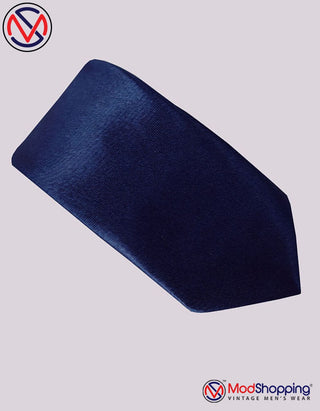 retro mod style navy blue necktie for men - Modshopping Clothing