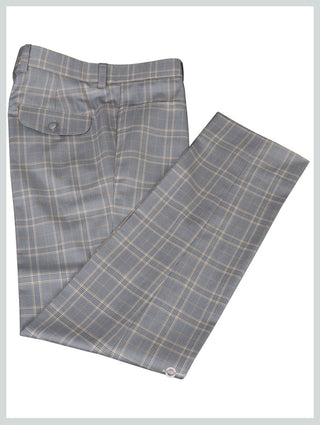 Check Trouser | Light Yellow Windowpane Check Trouser - Modshopping Clothing