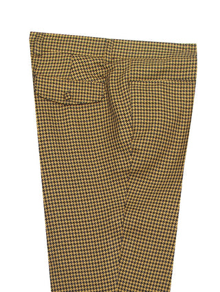 Mod Trouser | 60s Style Brown And Black Houndstooth Trouser - Modshopping Clothing