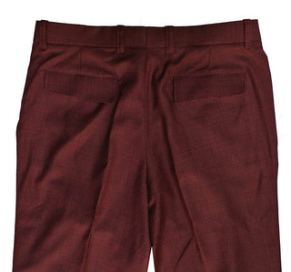 Mod Trouser | Burgundy Prince Of Wales Check Trouser - Modshopping Clothing