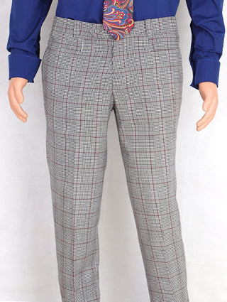 Mod Trouser | Grey Prince Of Wales Check Trouser - Modshopping Clothing