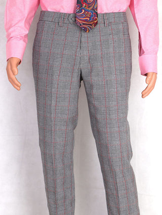 Mod Trouser | Light Grey Prince Of Wales Check Trouser - Modshopping Clothing