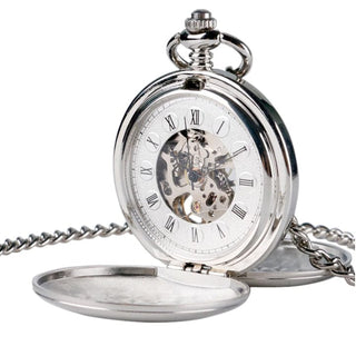 Pocket Watch Chain Silver Double Hunter - Modshopping Clothing