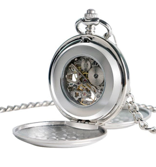 Pocket Watch Chain Silver Double Hunter - Modshopping Clothing