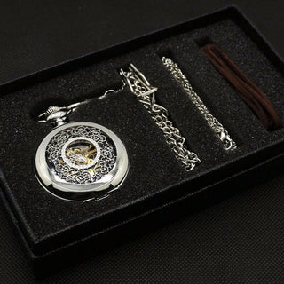 Pocket Watch Set Silver Analog Display - Modshopping Clothing