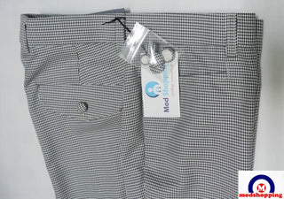 60s Retro Black & White Small Houndstooth Women's Trouser - Modshopping Clothing