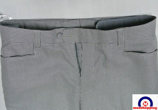 60s Retro Black & White Small Houndstooth Women's Trouser - Modshopping Clothing