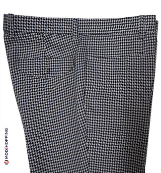 Black And White Houndstooth Women's Trousers - Modshopping Clothing