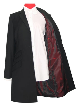 Women's Jacket | Vintage Style Black Color 3 Button Long Jacket - Modshopping Clothing