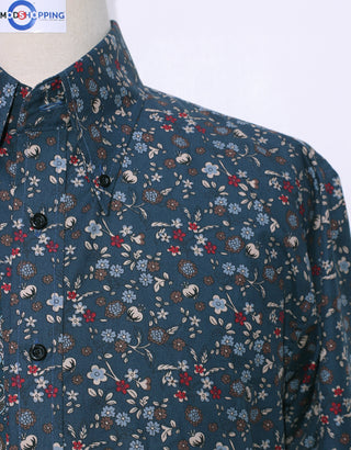 Floral Shirt | 60s Style Multi Color Floral Print Men Shirt