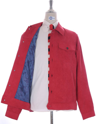 Vintage Red Berry Corduroy Jacket - Modshopping Clothing