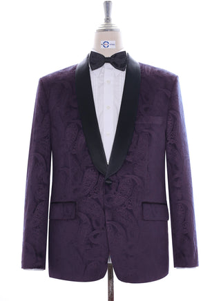 Tuxedo Jacket - Purple Paisley Tuxedo Jacket - Modshopping Clothing