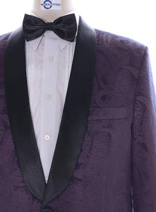 Tuxedo Jacket - Purple Paisley Tuxedo Jacket - Modshopping Clothing
