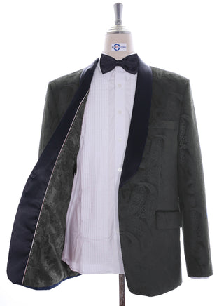 Tuxedo Jacket - Olive Paisley Tuxedo Jacket - Modshopping Clothing