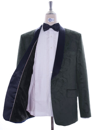 Tuxedo Jacket - Grey Paisley Tuxedo Jacket - Modshopping Clothing